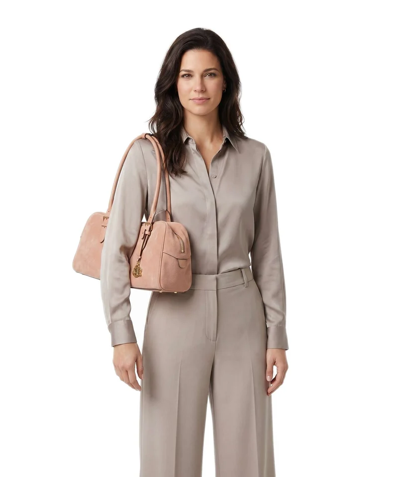 Lauren Ralph Lauren Marcy Large Bolso de hombro pink sienna