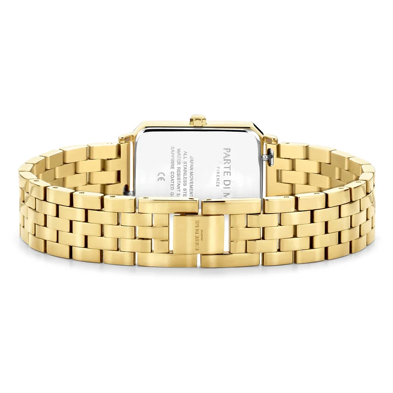 Parte Di Me Orologio Rechthoekig Dameshorloge Goudkleurig en Zwart PDM09001
