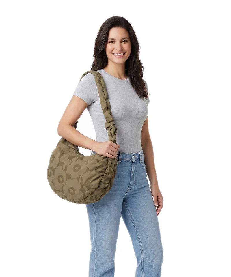 Marimekko Utu L Unikko Bolso de hobo olive green/khaki green