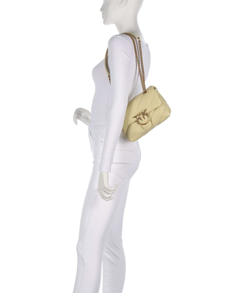 Pinko Love Puff Mini Bolso de hombro giallo vaniglia/antique gold