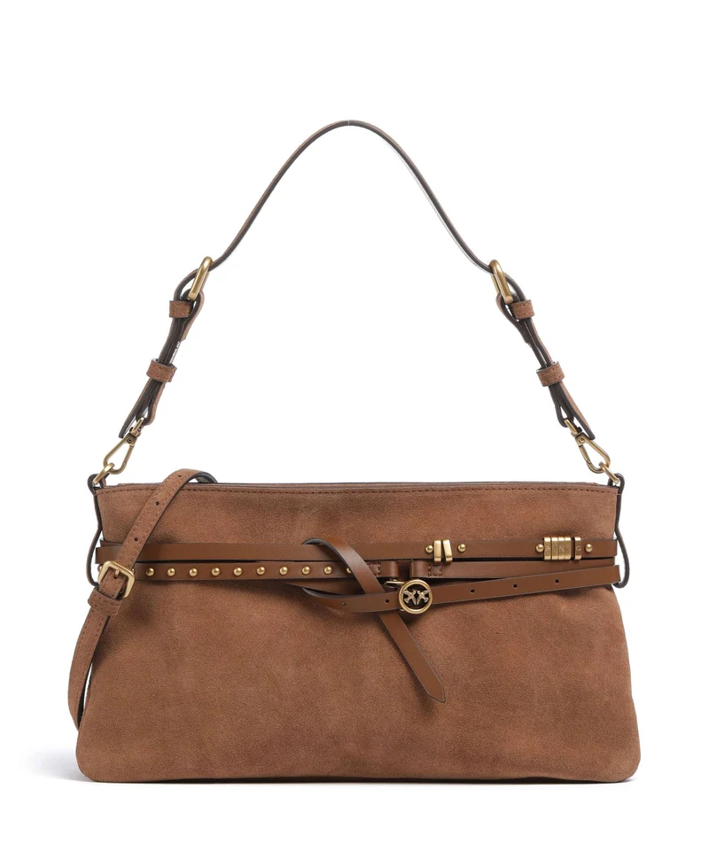 Pinko Belt Classic Bolso de hombro marrone/leone/antique gold