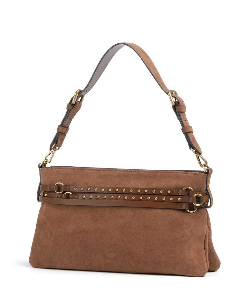 Pinko Belt Classic Bolso de hombro marrone/leone/antique gold
