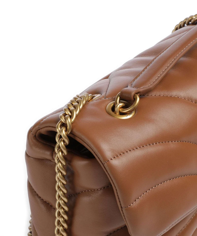 Pinko Love Puff Classic Bolso de hombro marrone/leone/antique gold