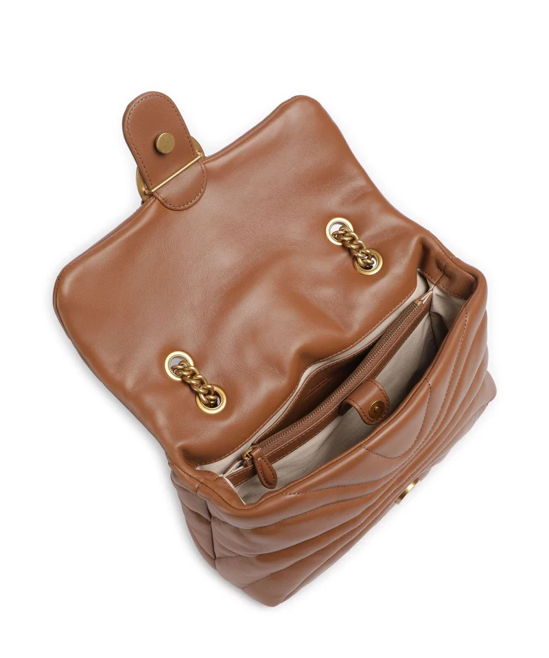 Pinko Love Puff Classic Bolso de hombro marrone/leone/antique gold