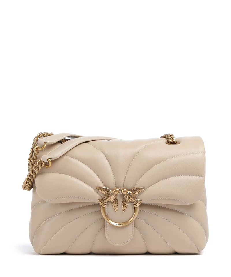 Pinko Love Puff Classic Bolso de hombro beige/grigio fumo/antique gold