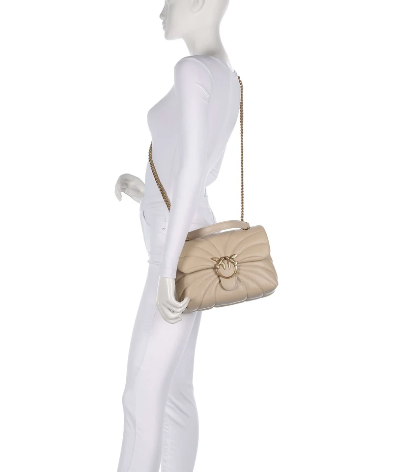 Pinko Love Puff Classic Bolso de hombro beige/grigio fumo/antique gold