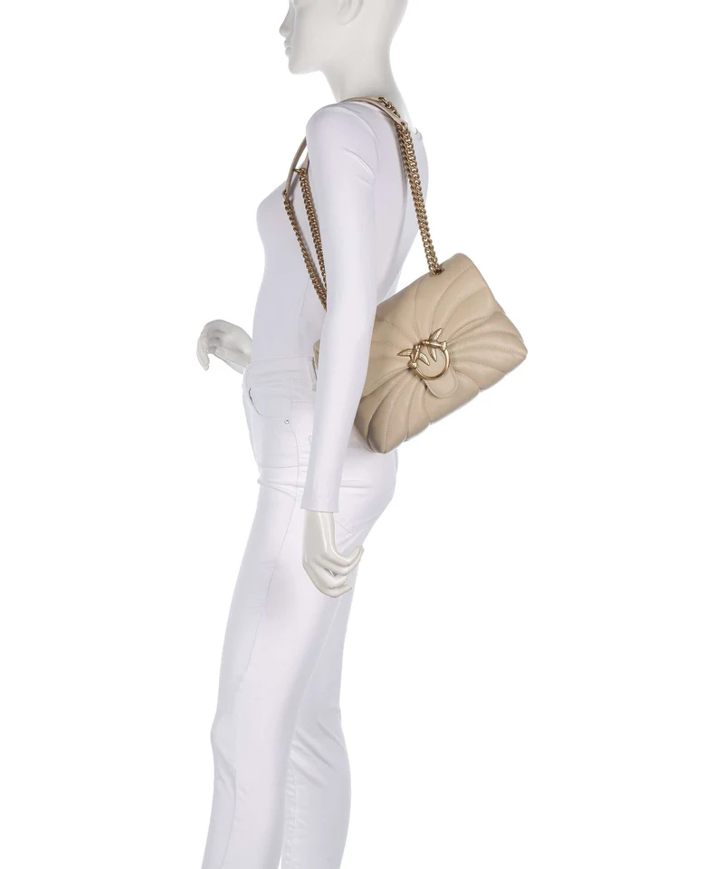Pinko Love Puff Classic Bolso de hombro beige/grigio fumo/antique gold