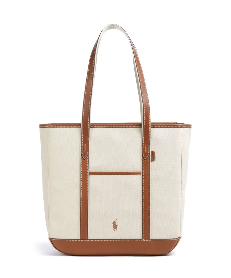 Polo Ralph Lauren Canvas Medium Bolsa shopping ecru/cuoio