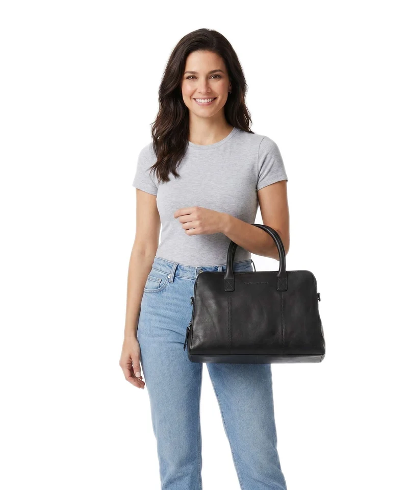 The Chesterfield Brand Wax Pull Up Cow Layton Bolso de mano black