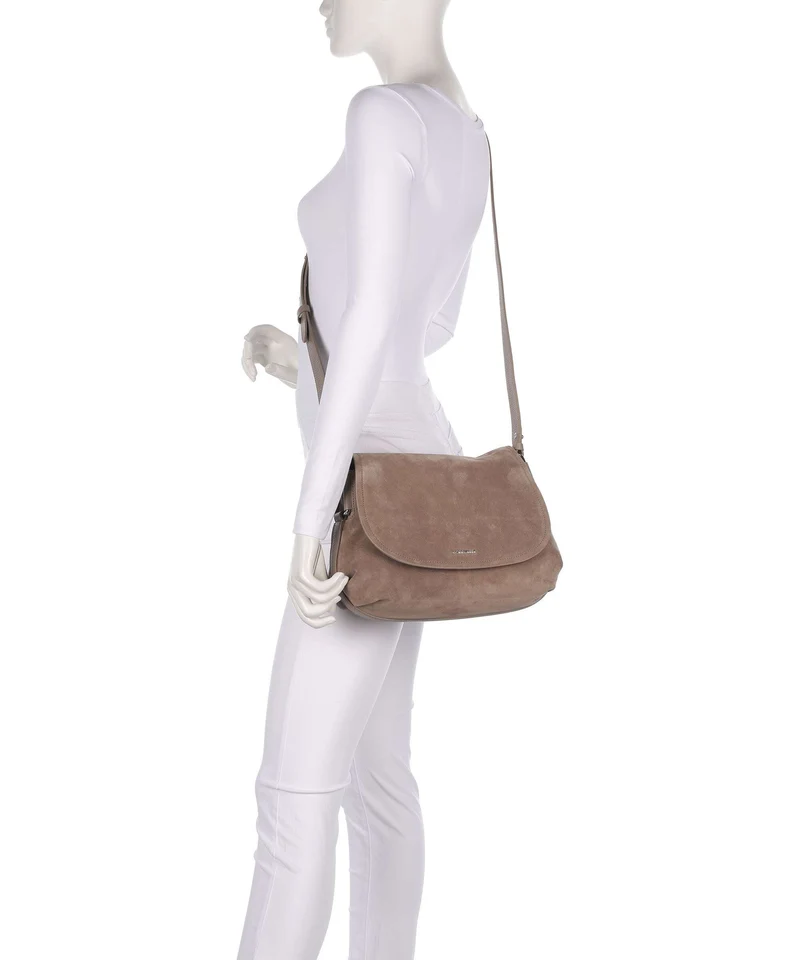 Coccinelle Rebekka Suede Bolso de hombro warm taupe
