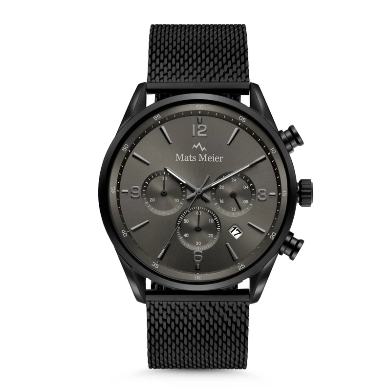 Mats Meier Grand Cornier Chronograaf Herenhorloge Mat Zwart MM00137