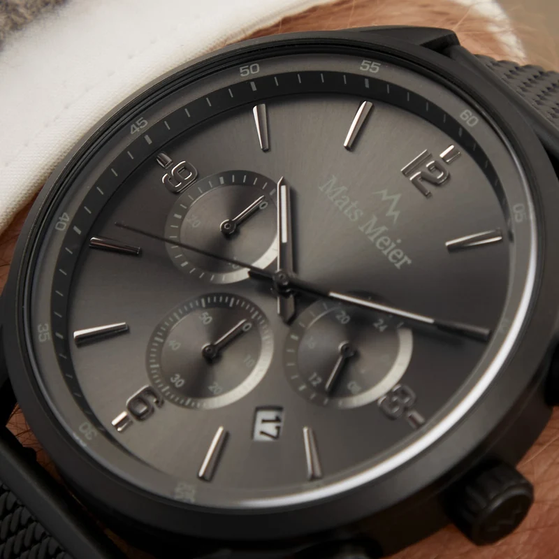 Mats Meier Grand Cornier Chronograaf Herenhorloge Mat Zwart MM00137