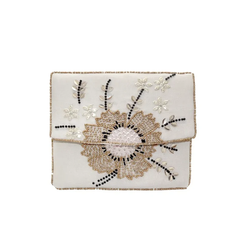 Bolso Sobre Magnolia Beige y dorado