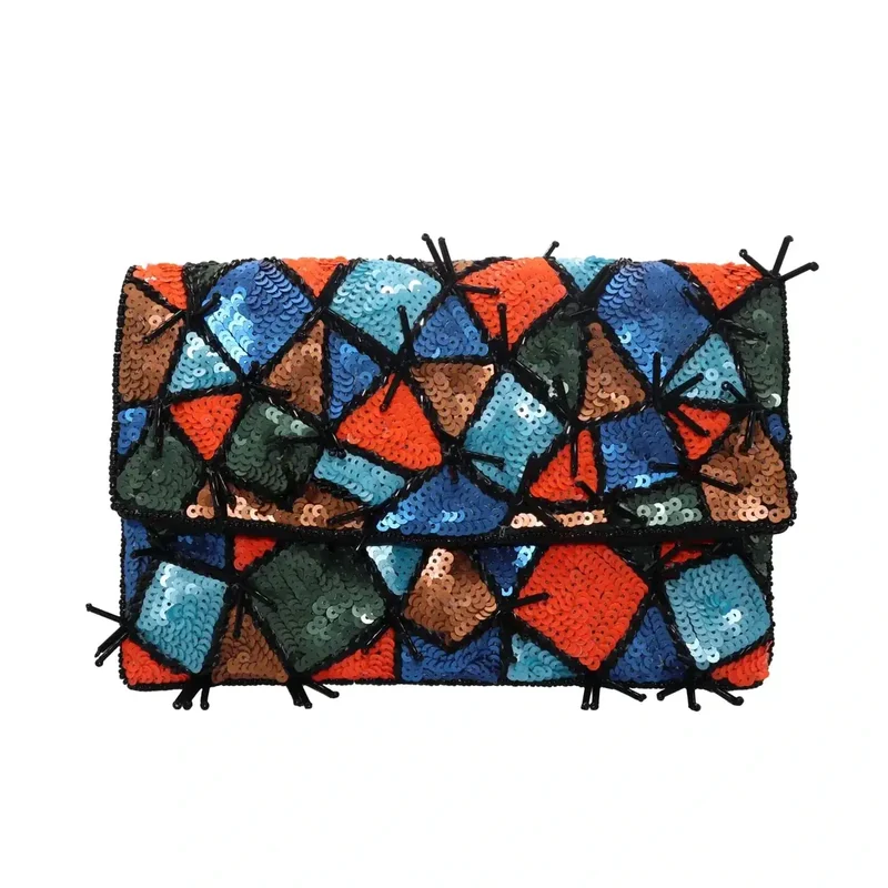 Bolso Sobre Kaleido Multicolor y Azules