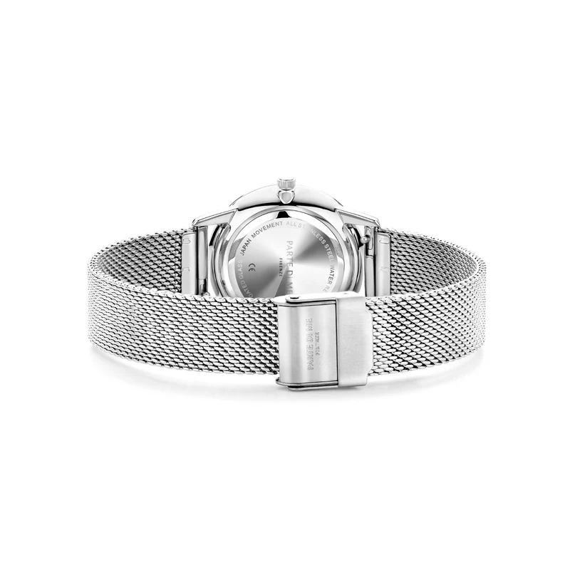 Parte Di Me Orologio rond dames horloge zilverkleurig en zwart PDM09056