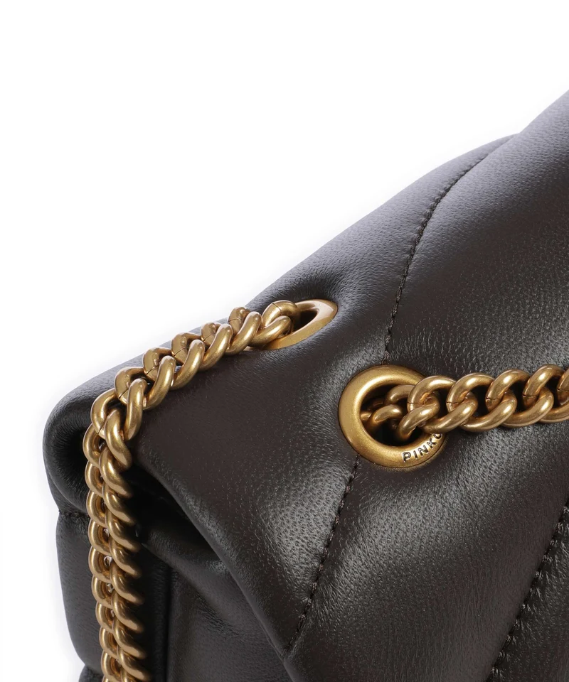 Pinko Love Puff Mini New Buckle Bolso de hombro marrone marasca/antique gold