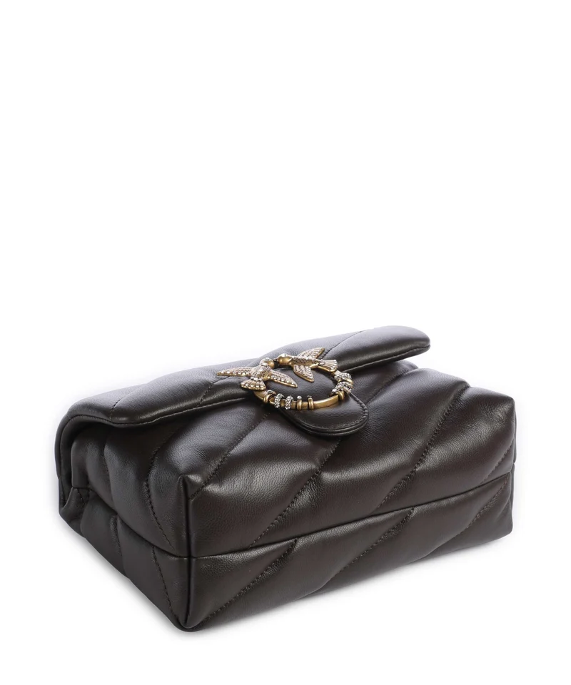 Pinko Love Puff Mini New Buckle Bolso de hombro marrone marasca/antique gold