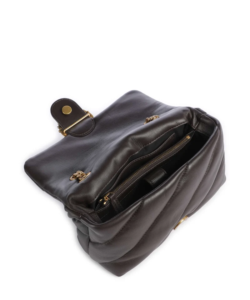 Pinko Love Puff Mini New Buckle Bolso de hombro marrone marasca/antique gold