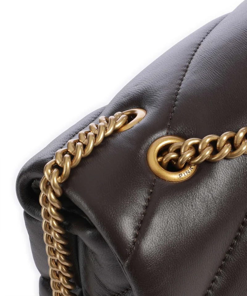 Pinko Love Puff Mini Bolso de hombro marrone marasca/antique gold