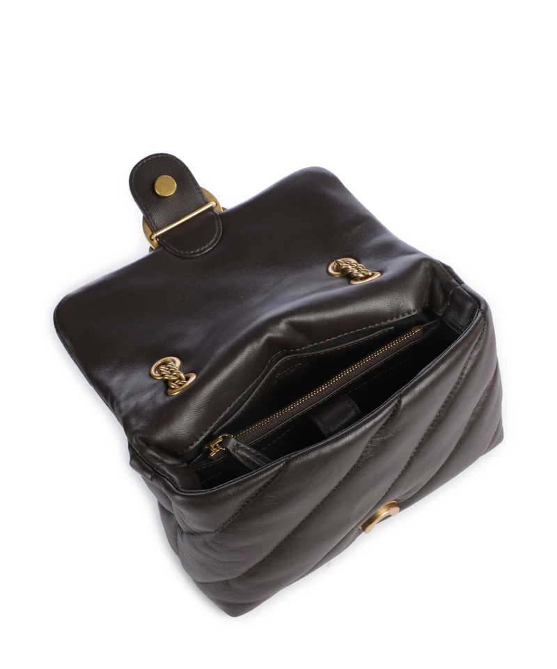 Pinko Love Puff Mini Bolso de hombro marrone marasca/antique gold