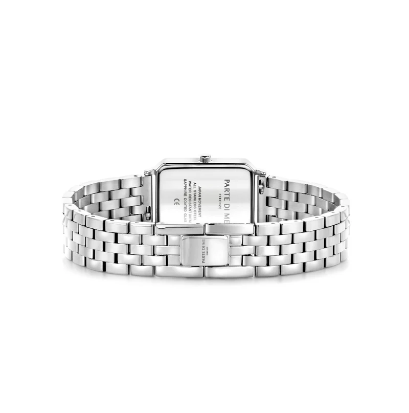 Parte di Me Orologio rechthoekig dameshorloge zilverkleurig en zwart PDM09025