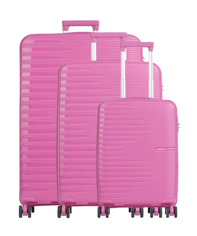 Travelite Pacific Juego de maletas (4 ruedas) pink