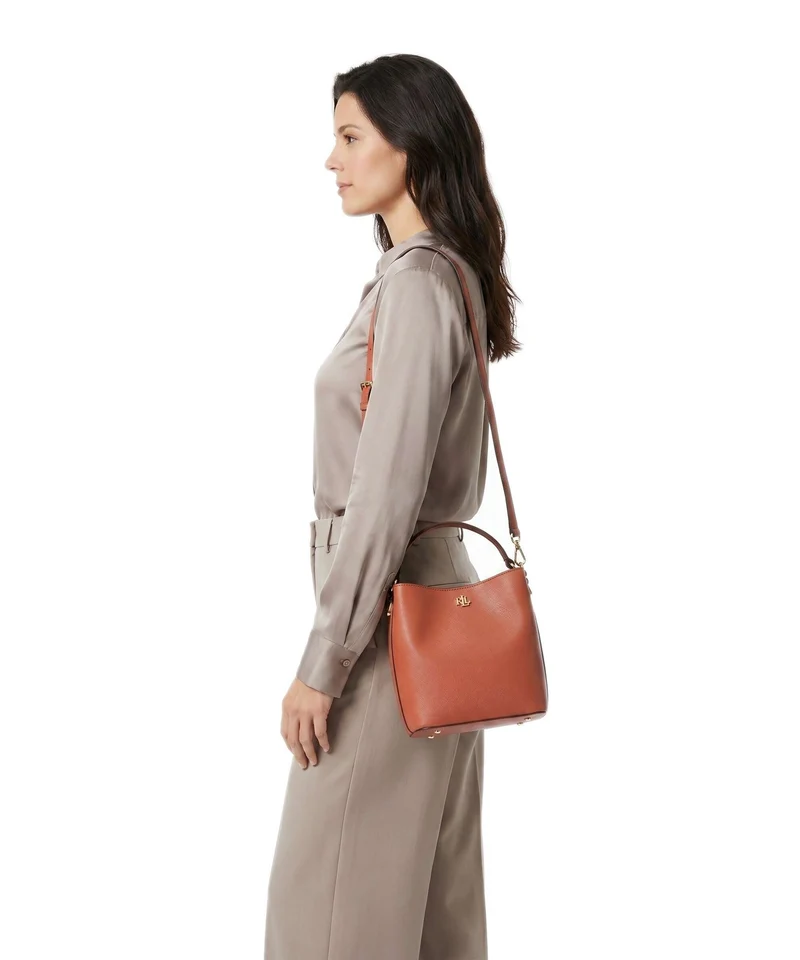 Lauren Ralph Lauren Reese Small Bucket bolso de mano red terracotta