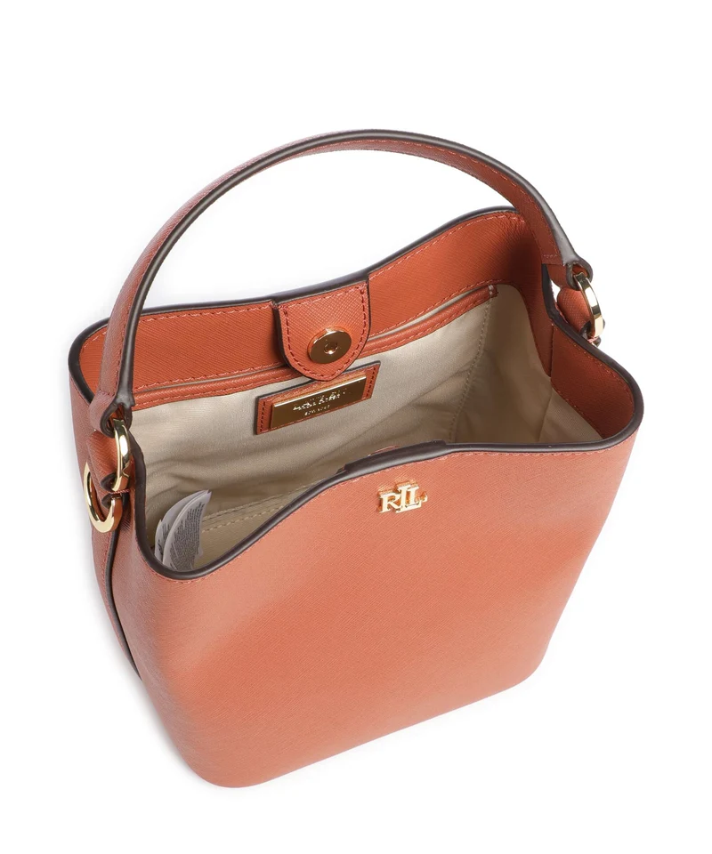 Lauren Ralph Lauren Reese Small Bucket bolso de mano red terracotta