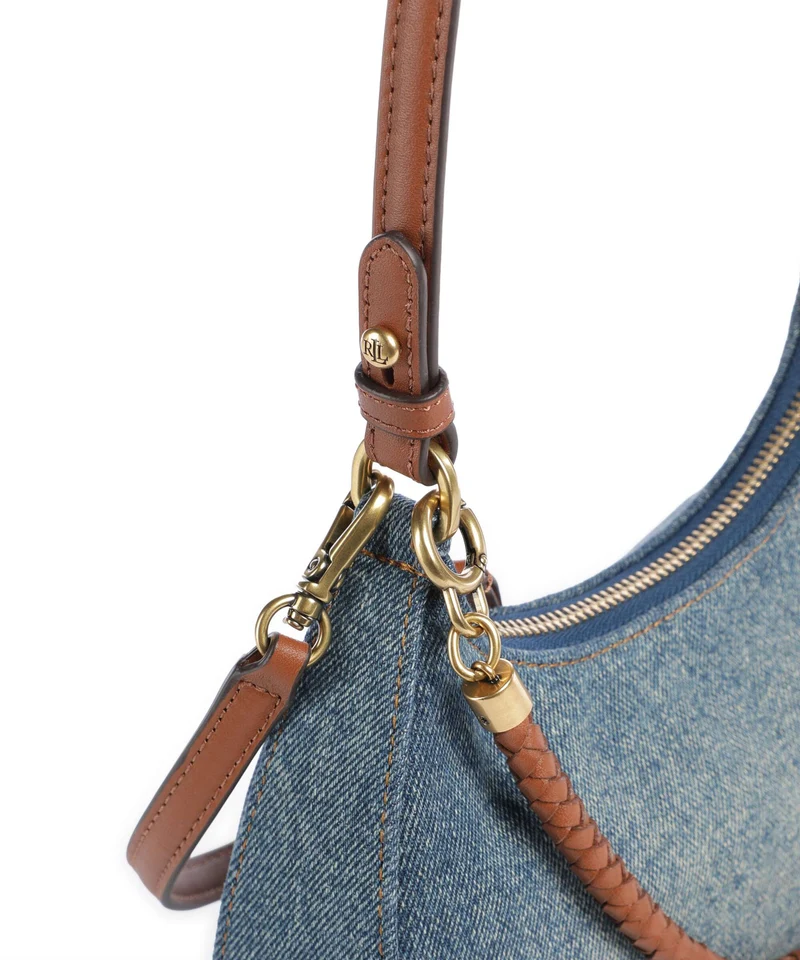 Lauren Ralph Lauren Marcy Medium Bolso de hombro oxford blue/lauren tan