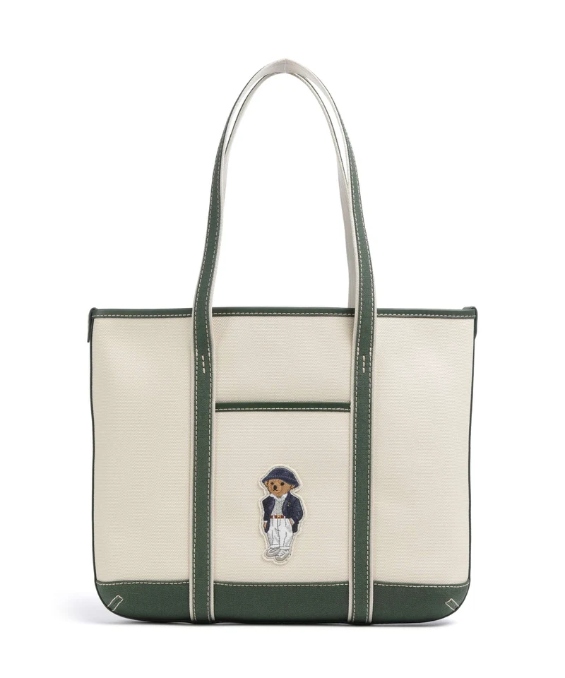 Polo Ralph Lauren Canvas Small Bolsa shopping ecru/juniper