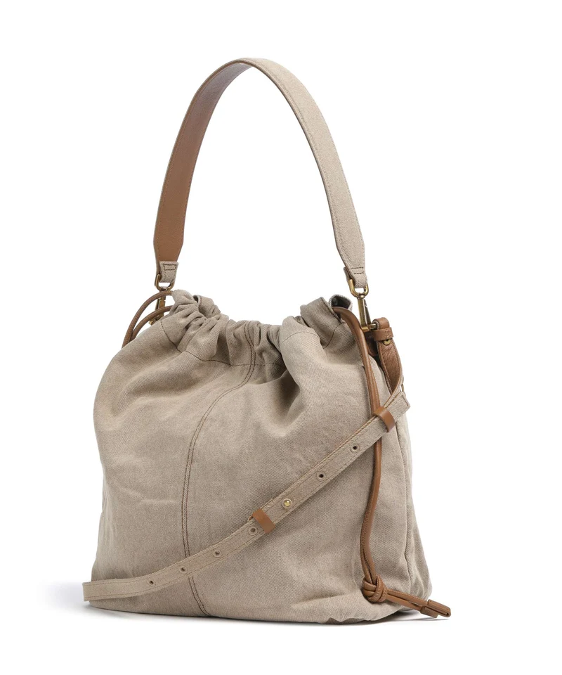 Liebeskind Lya II Denim M Bucket bolso de mano beige