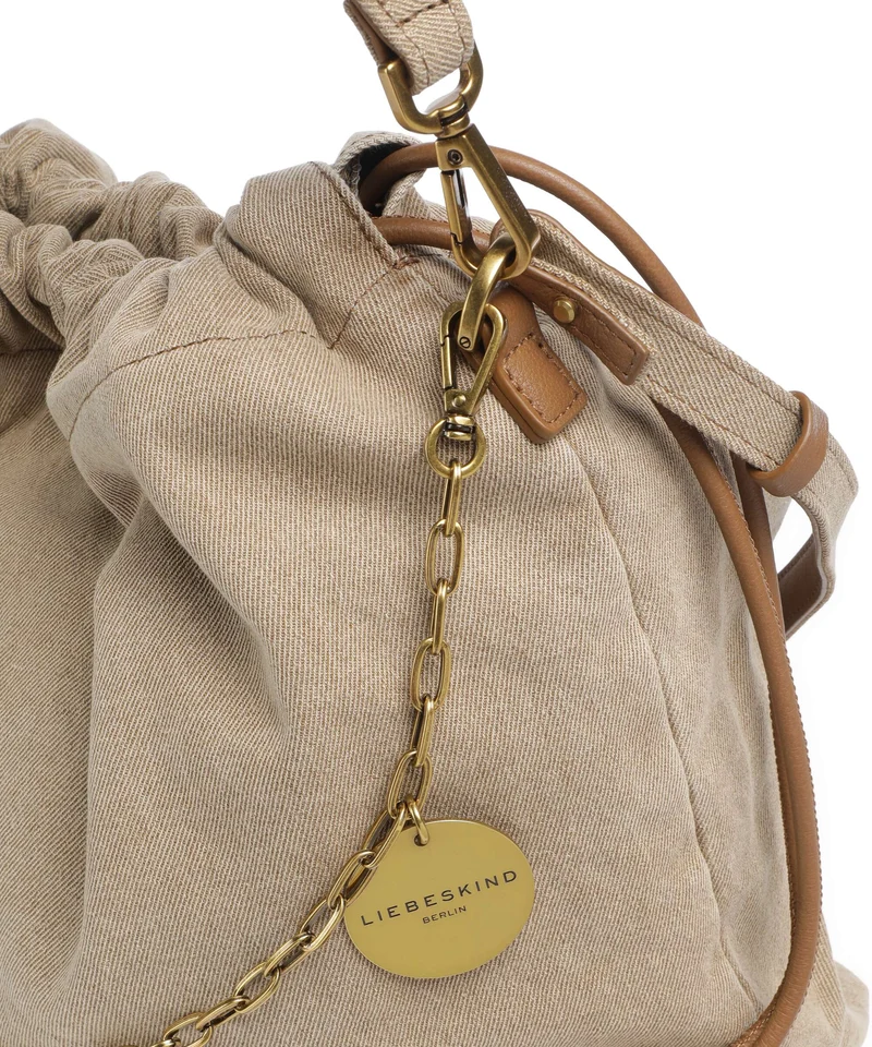 Liebeskind Lya II Denim M Bucket bolso de mano beige