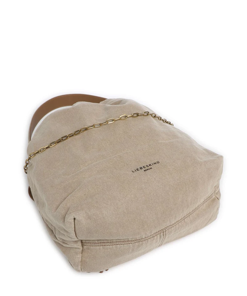 Liebeskind Lya II Denim M Bucket bolso de mano beige