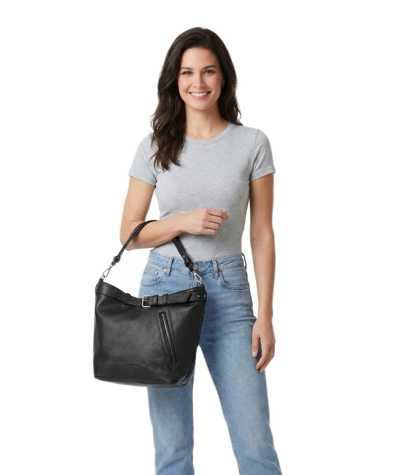 Liebeskind Zita Small Pebble L Bucket bolso de mano black