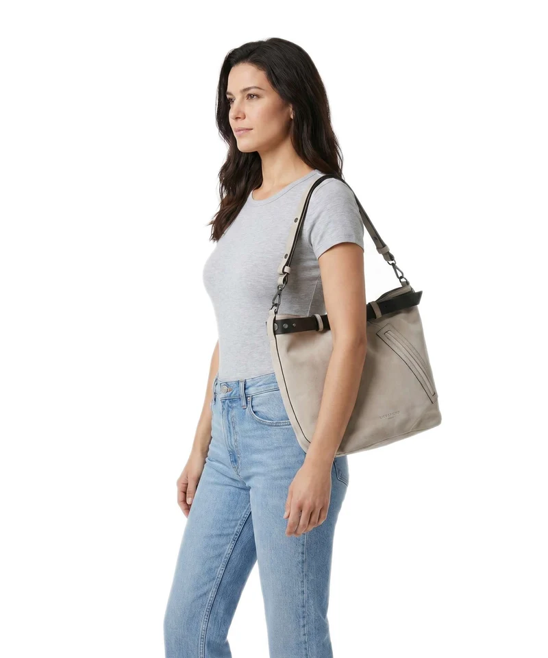 Liebeskind Zita Hydro Suede L Bucket bolso de mano beige