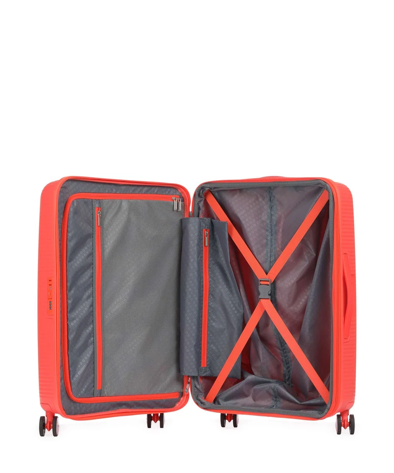 American Tourister Soundbox Maleta con 4 ruedas neon orange