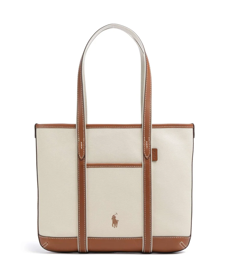 Polo Ralph Lauren Canvas Small Bolsa shopping ecru/cuoio