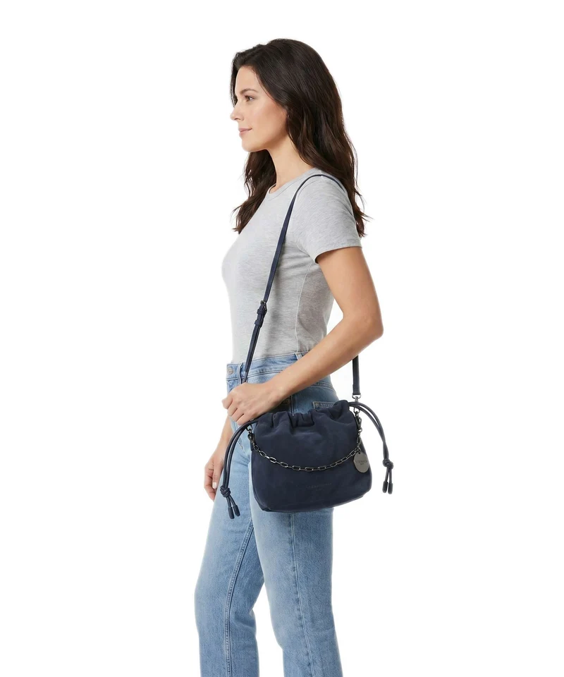 Liebeskind Lya II Hydro Suede S Bucket bolso de mano peacoat
