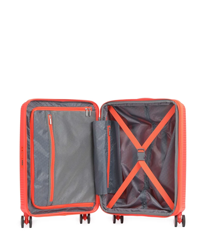 American Tourister Soundbox Maleta con 4 ruedas neon orange