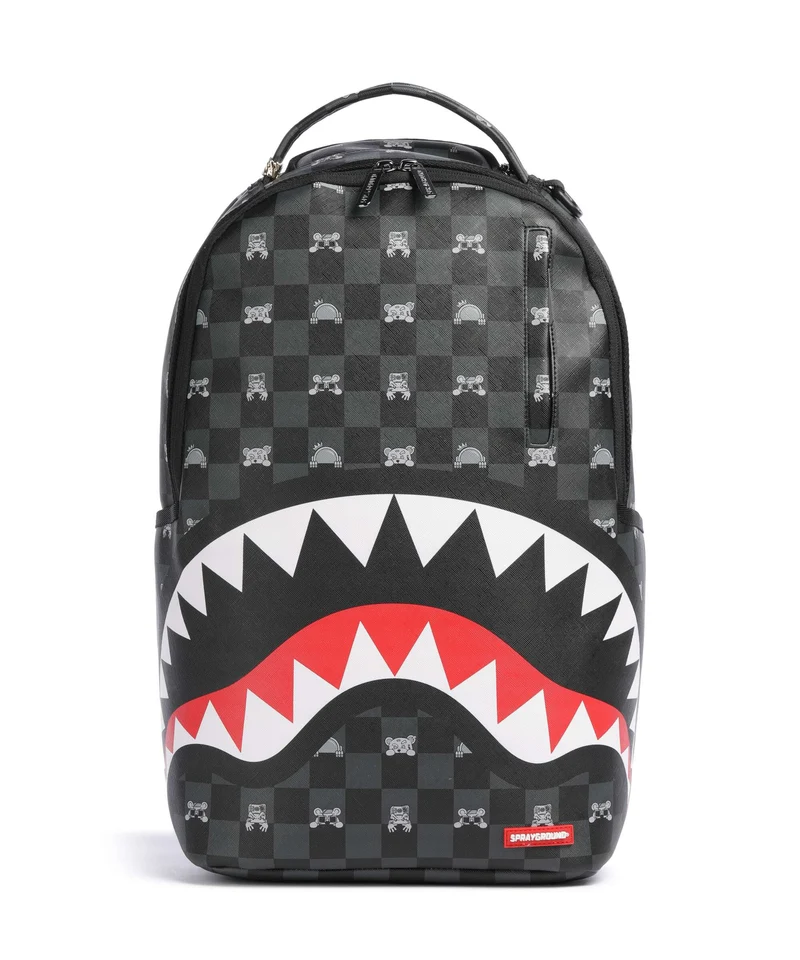 Sprayground Gray Peeking Character Check Mochila black