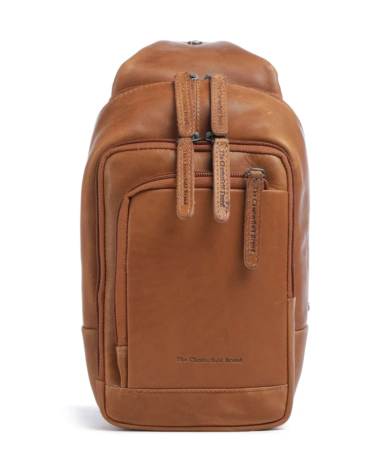 The Chesterfield Brand Wax Pull Up Cow Riga Mochila sling cognac