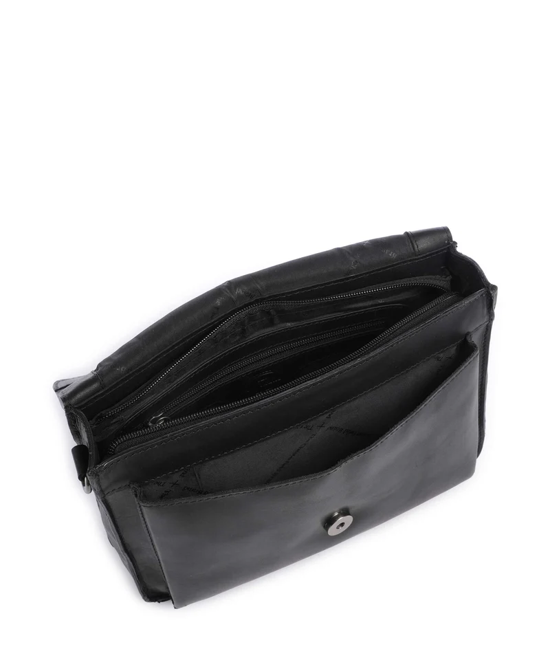 The Chesterfield Brand Wax Pull Up Cow Aviles Bolso de hombro black