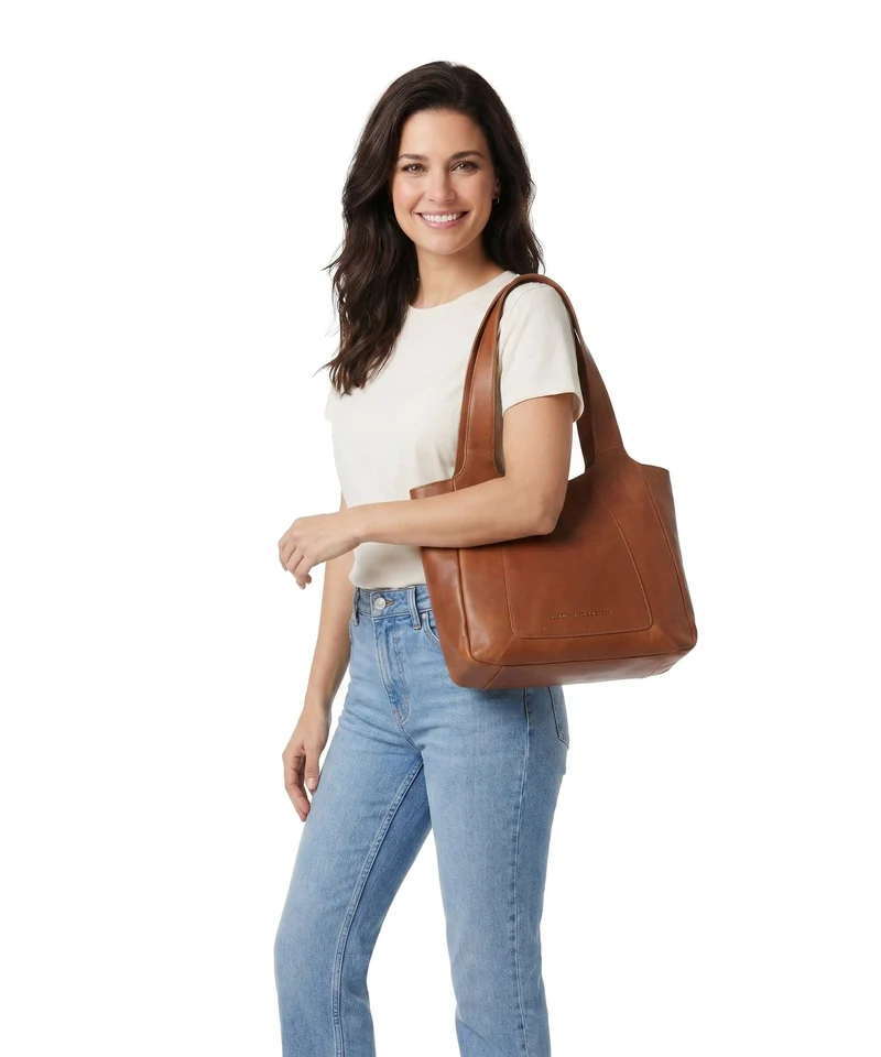 The Chesterfield Brand Wax Pull Up Cow Tofino Bolsa shopping cognac