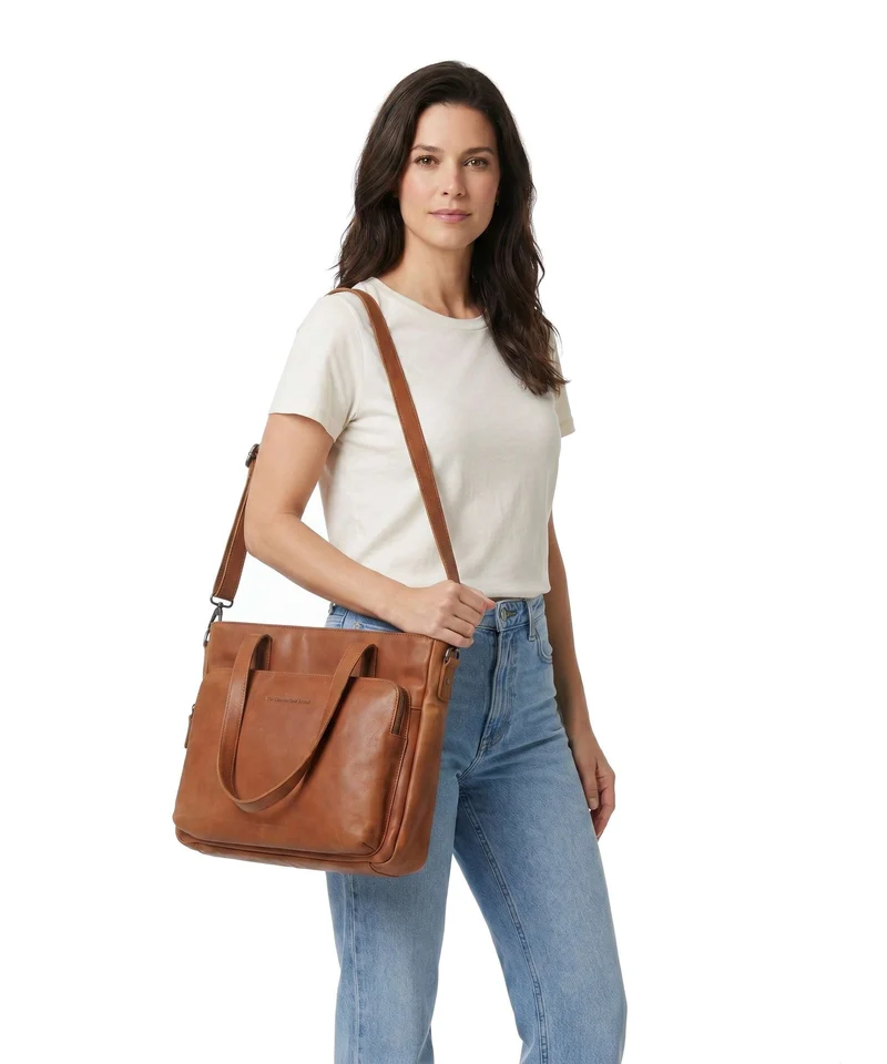 The Chesterfield Brand Wax Pull Up Cow Alicante Bolsa shopping cognac