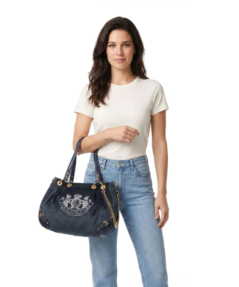 Juicy Couture Twig Narrative Velvet M Bolso de hobo blue depths