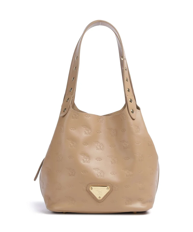 Maison Mollerus Stampato Liddes Bolso de hobo cappuccino