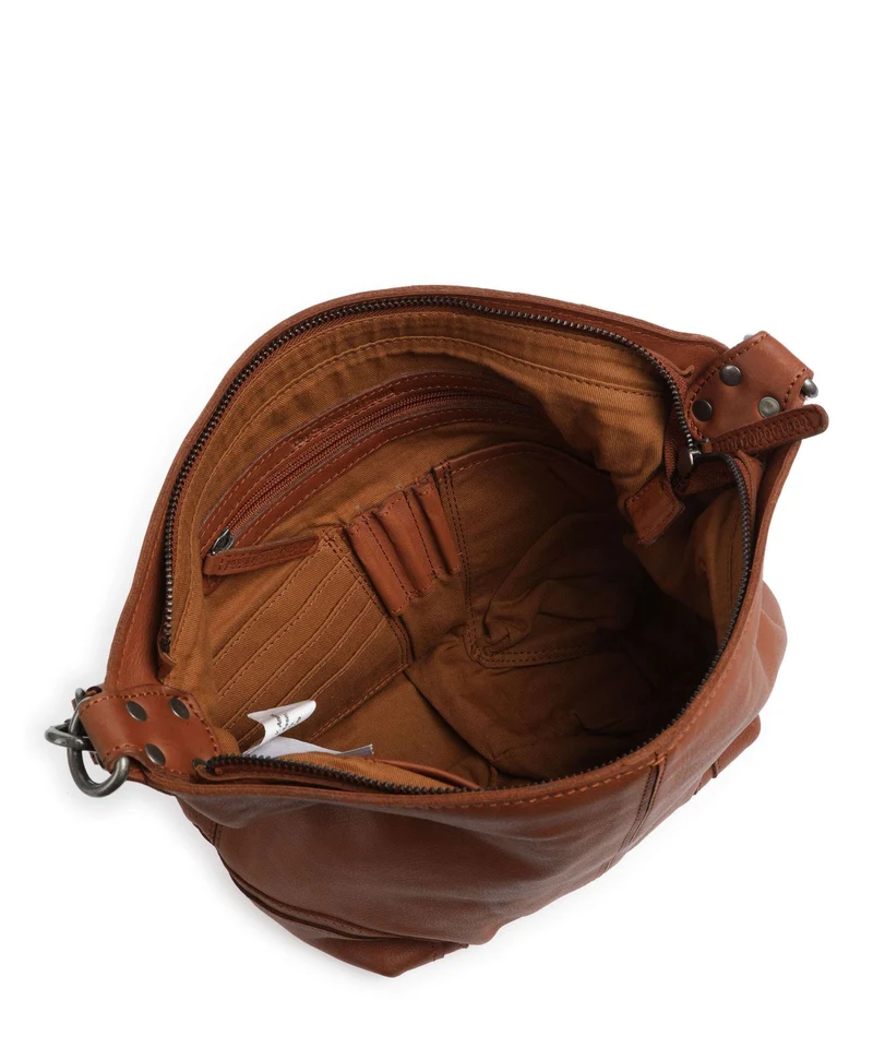 The Chesterfield Brand Washed Waxed Cow Lucy Bolso de hombro cognac