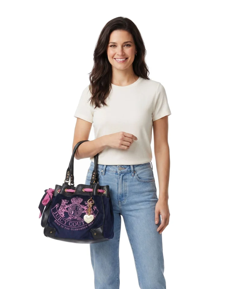 Juicy Couture Daydreamer Classic Crest L Bolsa shopping blue depths