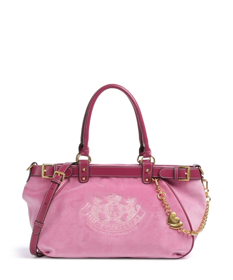 Juicy Couture Twig Narrative Velvet L Bolsa shopping super pink