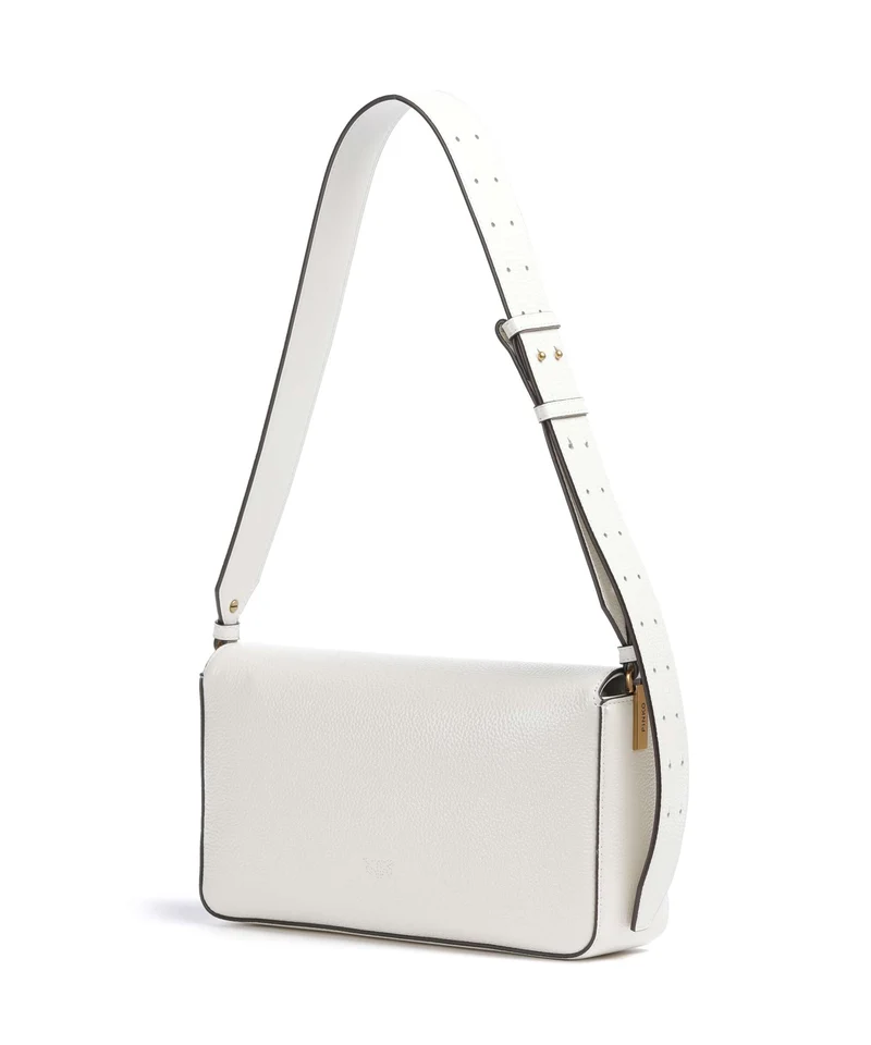 Pinko Love One Classic Slouchy Bolso de hombro bianco nembo/antique gold